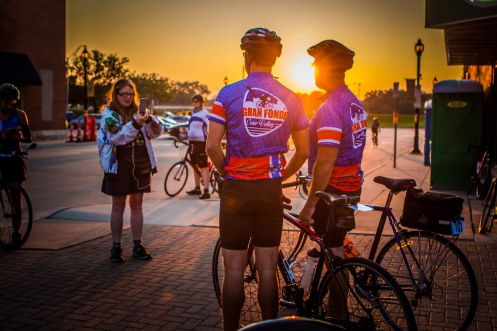 Gran Fondo Cedar Valley is an bicycling endurance event. Enjoy Fondo Fest after the ride in downtown Cedar Falls, Iowa. August 20, 2016.
