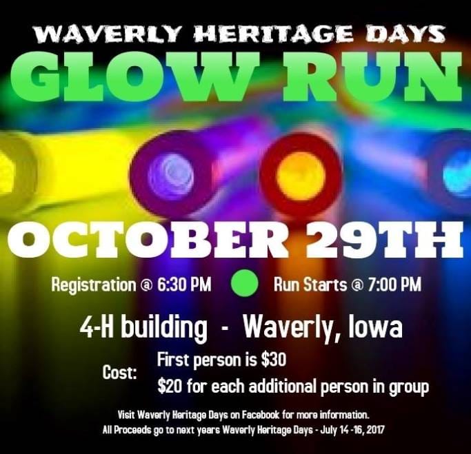 Waverly Heritage Days Glow Run/Walk is October 29, 2016