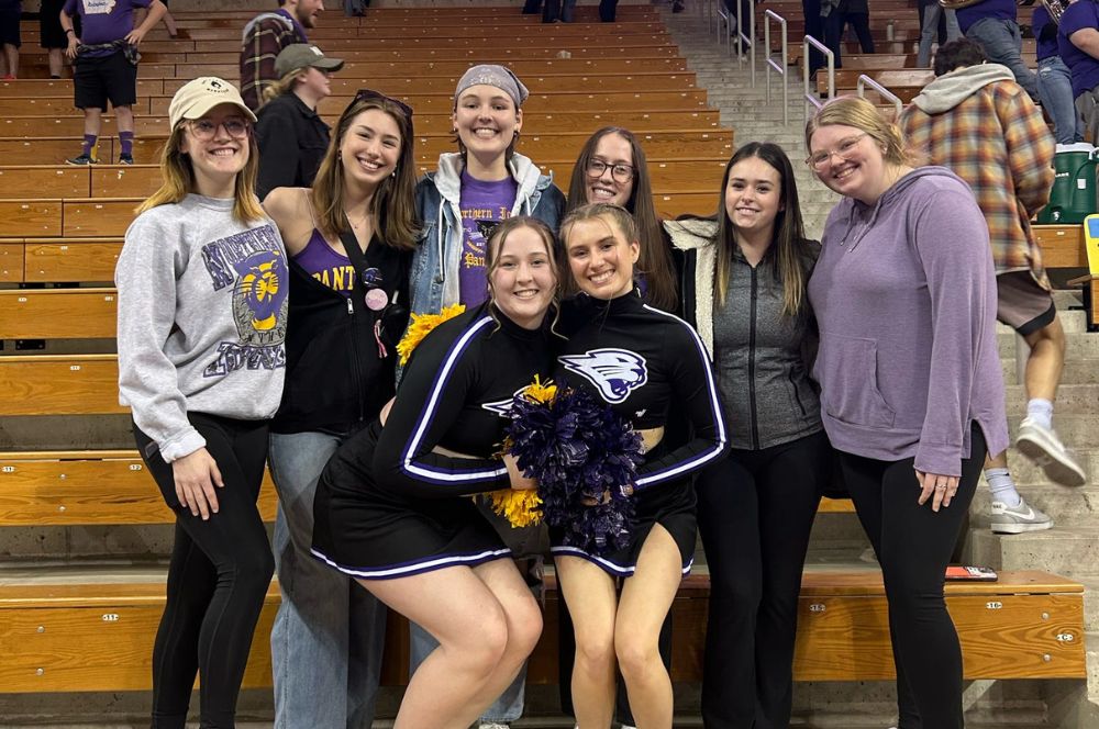 UNI Students and Cheerleaders