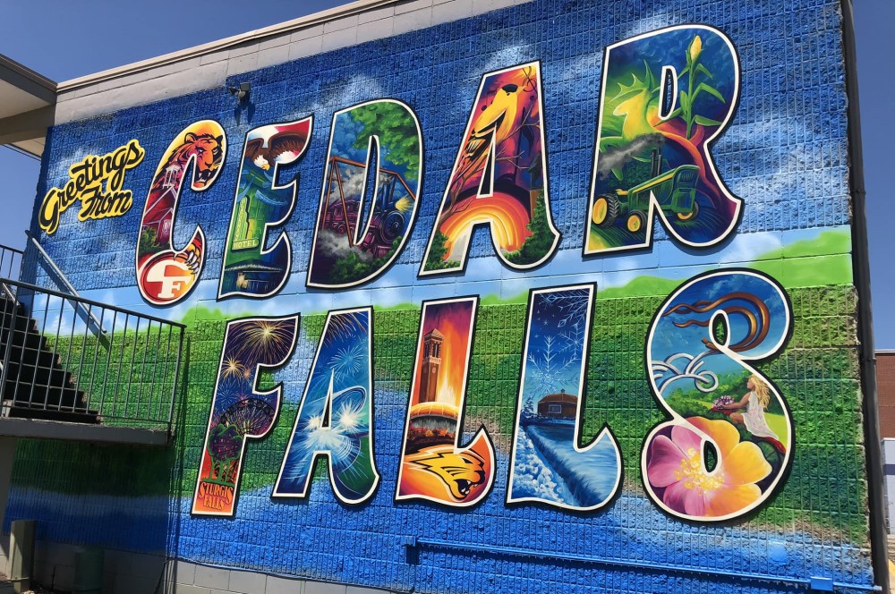 Greetings from Cedar Falls mural