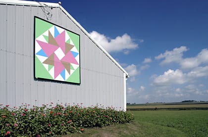 Gilbert & Mildred Burger | Black Hawk County Barn Quilts | Double Aster | Cedar Falls, Iowa