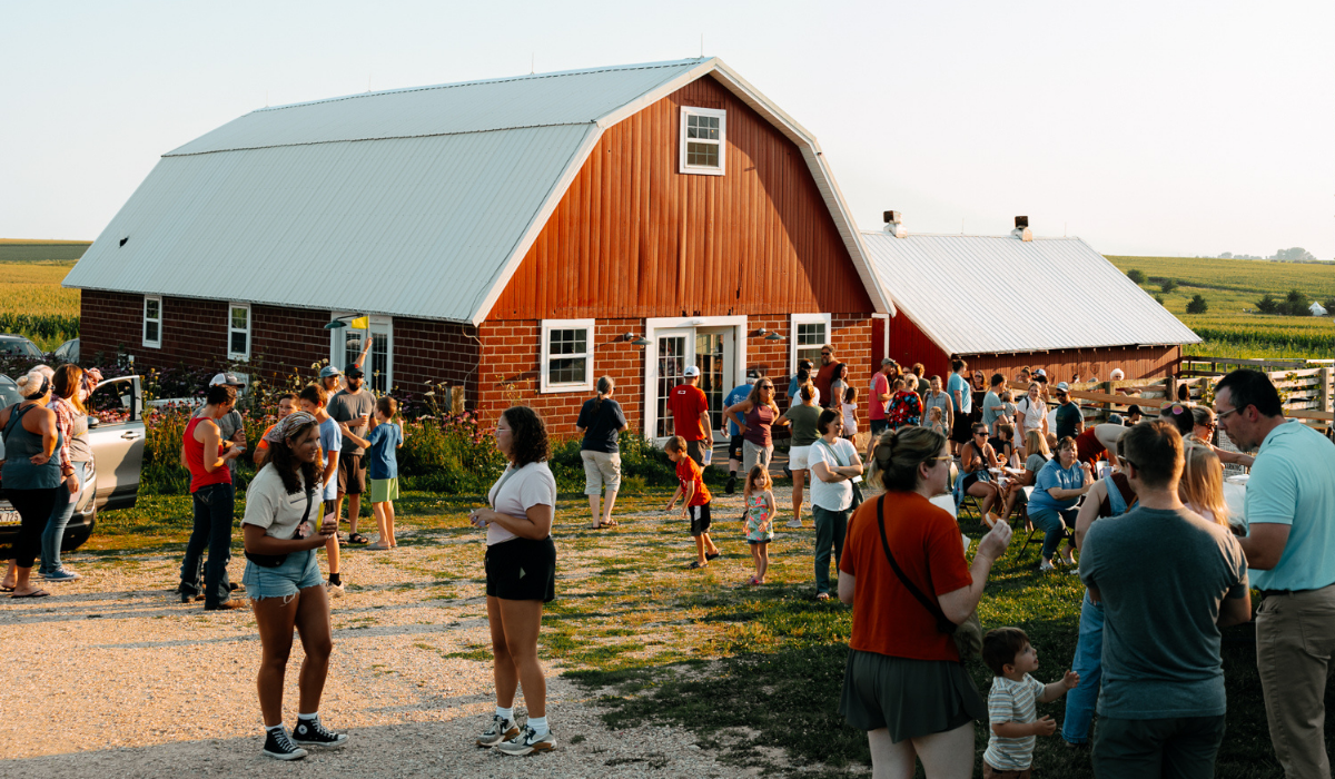 crowd at a farm event