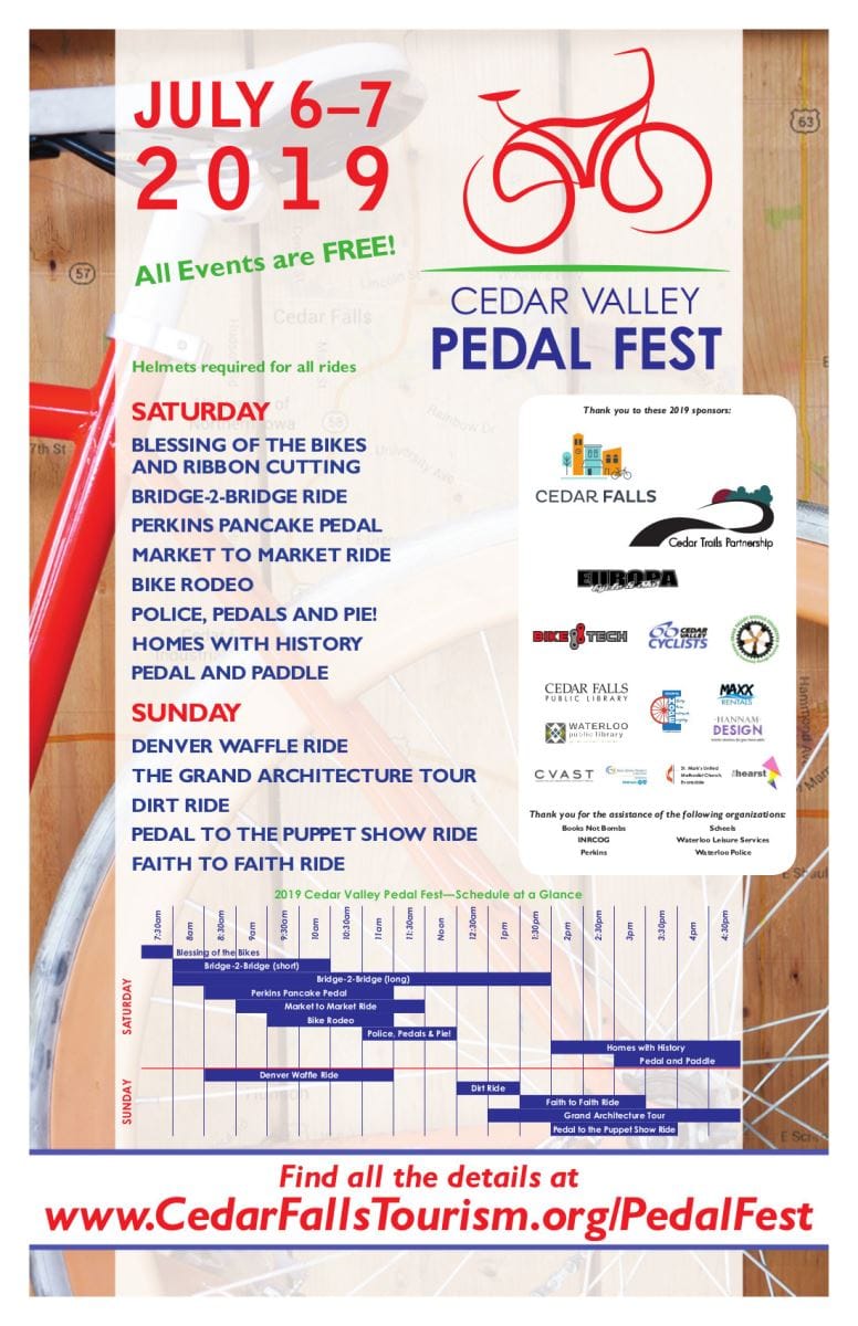 Pedal Fest 2019 is July 6 and July 7 | Cedar Falls Tourism