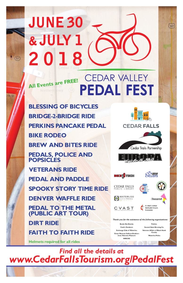 Pedal Fest 2018 is June 30 and July 1 | Cedar Falls Tourism