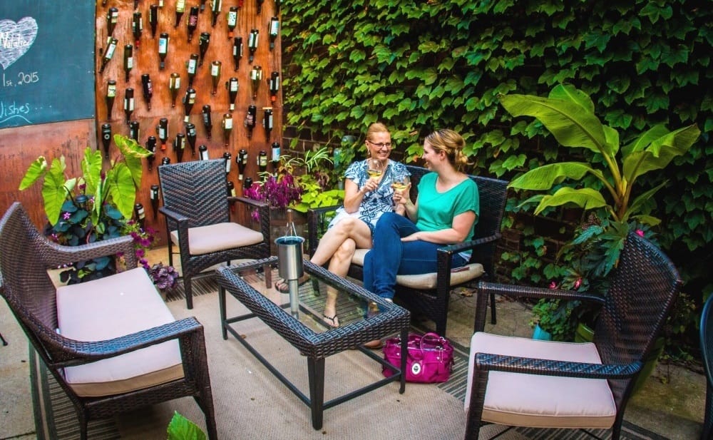 Shop all day and then relax and enjoy a glass of wine or craft beer over dinner.