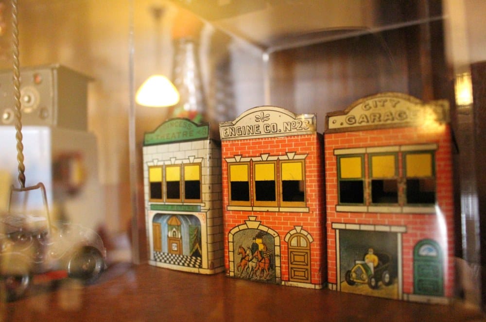 The Cedar Falls Historical Society's Cabinet of Curiosities includes antique candy dishes!