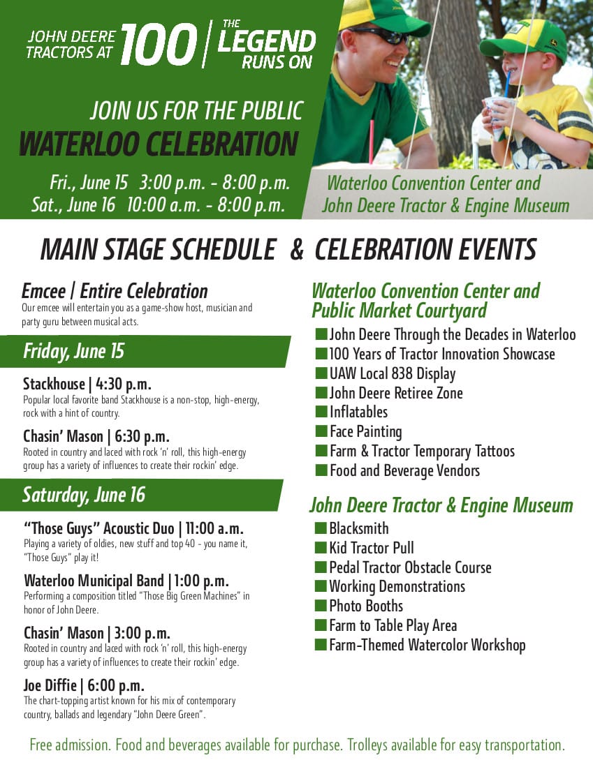 John Deere's 100th Anniversary Celebration is June 15-16, 2018
