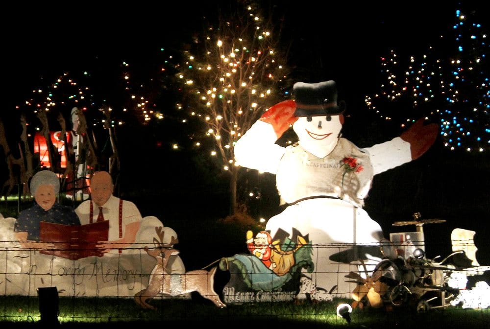 Kersten holiday light display is located northwest of Vinton, Iowa.