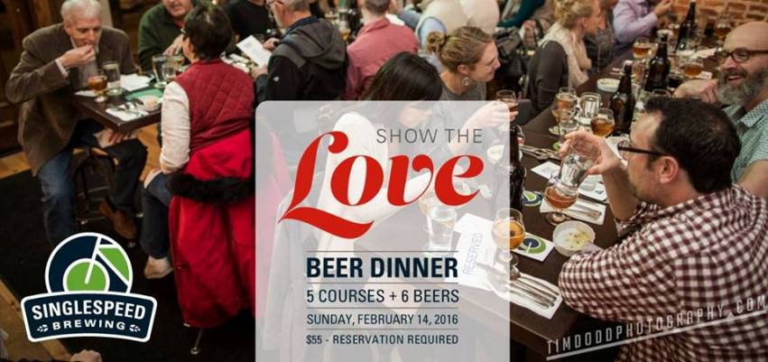 Show the  Love Beer Dinner at SingleSpeed Brewing Co | Valentine's Day 2016 blog post | downtown Cedar Falls, Iowa
