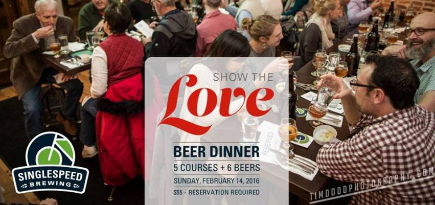 Show the Love Beer Dinner at SingleSpeed Brewing Co | Valentine's Day 2016 blog post | downtown Cedar Falls, Iowa